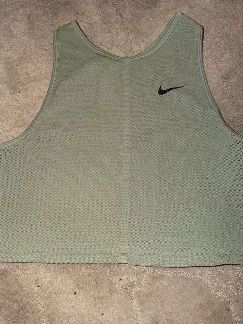 Nike Sage Green Women's Crop Tank with Black Swoosh